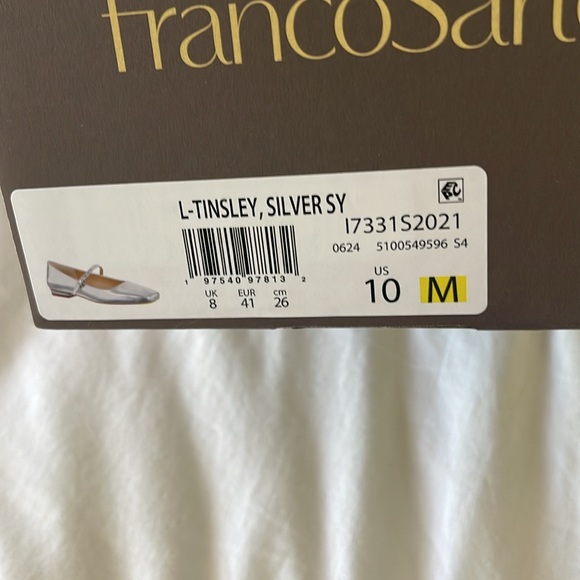 NIB Franco Sarto Tinsley Silver Mary Jane Flat size 10 - Picture 4 of 4